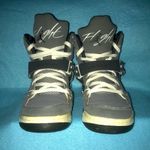 Jordan AIR high top cool gray flights lace up safety straps vintage EUC size 6 Photo 1