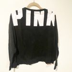 PINK - Victoria's Secret Victorias Secret Pink Size Large Black Spellout Crewneck Sweatshirt Photo 2
