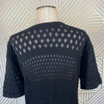 Helmut Lang Diamond Open Knit Black Sweater Top Photo 6