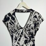 Guess Dress Women M White Black Tie Dye Y2K Bodycon Cap Sleeve Bratz Ruched Club Photo 6