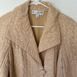 St. John Collection  Cream Metallic Crocodile Print Suit Jacket Blazer Button Photo 2