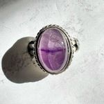 Amethyst Genuine Stone 925 Sterling Silver Ring Purple Photo 0