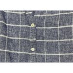 Old Navy Cap Sleeve Blouse Blue White Linen Blend XL Extra Large Ruffle Photo 4