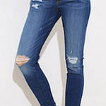 Ann Taylor Loft Modern Skinny Jeans Womens 30 Blue Distressed Stretch Casual Comfort Photo 0