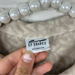 CP Shades  Neutral Vine Leaf Embroidered Button Down Long Sleeve Top Size M Photo 3