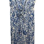 Jessica Simpson Strapless Printed Maxi Dress Blue and White Size Medium Photo 3