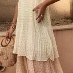 ZARA  NWT plisse double layered tiered silver Metallic thread pleated flowy dress Photo 0