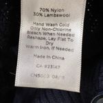 Talbots ‎ Navy Blue Cable Knit Wool Blend Poncho Sweater Shawl Collar Side Button Photo 4