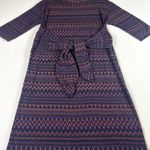 ZARA Knit Front Knot Tie Geo Print Dress Photo 3