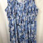 Woman Within  Plus Size 2XP Maxi Dress 26/28 Blue Floral Pleated Sleeveless 1427 Photo 3