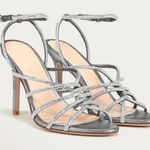 Veronica Beard  Aneesha Crystal Gunmetal Strappy Heel Sandals Sz 8.5 $450 Photo 0