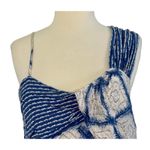 Free People  Indigo Call On Me Diamond Printed Top Blouse Asymmetrical Straps M Photo 4