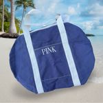 Victoria's Secret PINK Victoria Secret Weekender CANVAS DUFFLE BAG Blue white Photo 3