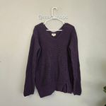 Pact  Double V-Neck Tunic Sweater Purple Photo 2