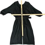 & Other Stories & Other Stories Black Burnout Silk Bracelet Sleeve Belted Midi Dress sz 36 / S Photo 2