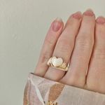 White Carved Heart Shell Beachy Ring “Eritrea” Bohemian Tropical Hawaii Neutral Jewelry Photo 11