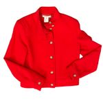 Vintage 90s Kors MIchael Kors Cherry Red Wool Button Front Collared Jacket sz 10 Photo 1