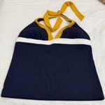 Boden Navy and Mustard Halter Tankini Top sz 16 Blue Photo 0