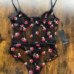 Nasty Gal  Rose Embroidered Underwire Ruffle Lingerie Bodysuit  Photo 5
