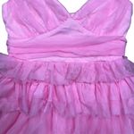 Lulus NWOT  Women's Special Poise Pink Tulle Sleeveless Tiered Mini Dress M Photo 3