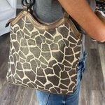 Bueno  of California giraffe print wooden beaded handles purse bag satchel Photo 0