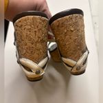 Cole Haan  White Wedge Cork Platform Sandals Womens Size 9 Slip On Shoes Photo 4