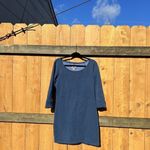 UGG  Scoop Neck Mini Blue‎ Fleece Dress Size Medium Warm 3/4 Sleeve Winter Fall Photo 1