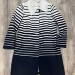 Trina Turk Striped Button Front Coat Jacket White & Black Size 2 Photo 0