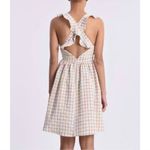 Lili Sidonio Cottagecore Babydoll Dress Pastel Plaid Flutter Sleeve‎ Size Large Pink Photo 1