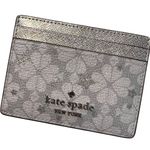 Kate Spade Spade Flower Star Toss Slim Card Holder Silver Glitter NWOT Photo 3