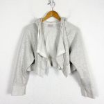 Urban Outfitters OU Out From Under Koa Open-Front Hoodie Sweatshirt Small Gray Cropped Loungewear Photo 3