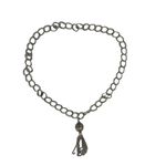 VTG Retro Silver Belt Metal Link Chain Belt Tassel Charm Photo 4