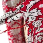 Womens Red Floral Wrap Midi Dress Short Sleeve Tie Waist Size M Size M Photo 3