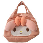 Sanrio My Melody Pink Plush Mini Canvas Tote Bag with Pearl Zipper Accent Photo 0