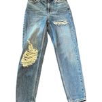Topshop Women's Mom Jeans Size 2 Blue High-Waisted Distressed Denim W25 L30 Photo 13