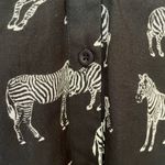 Anthropologie  Porridge Zebra Cotton Black Hi-Low Sleeveless Dress w Belt NWOT Photo 3