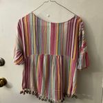 Kori America Fringed Multi-color Boho Top size S Photo 2