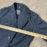 Esprit  Blue Pinstripe Utility Jacket Button Front Collared Military Style Photo 4