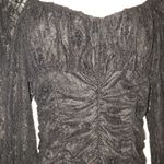 ZARA  black draped lace longsleeve mini dress small nwt Photo 6
