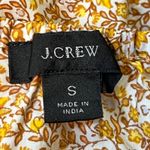 J.Crew  Yellow Floral Peasant Blouse Off Shoulder Ruffle‎ Hem Cotton Small Photo 5