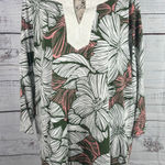 Talbots Tunic Top Womens 3XP Floral Embroidered Neckline Pima Cotton 3/4 Sleeves Photo 0