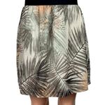 H&M  Green Gray Palm Tropical Print Elastic Waist Pull On Mini A Line Skirt Sz 6 Photo 0