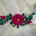 Vintage Mexican Embroidered Floral Dress – White Boho Peasant Midi Festival Size M Photo 6