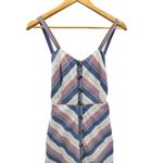Harper  Heritage Stripe Sundress Purple Mauve Blue M Button Up Tie Smocked Brunch Photo 1