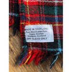 Vintage Scotland Pure Wool Tartan Plaid Scarf Red Fringe 58" x 10" Winter Wrap Photo 1