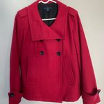 Gap women’s red wool pea coat medium Photo 0