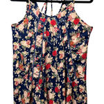Angie  Floral Print Tank Top Sleeveless Casual Summer‎ Top Blue Red Size S Photo 0