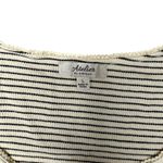Striped Cropped Baby Tee Henley Women's Size Large White and Black Photo 1
