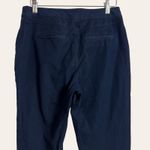 Reiss  Navy Blue Cotton Stretch Cropped Straight Leg Trouser Office Pants Size 4 Photo 4