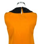 ASOS Beaded Collar Mustard Yellow Shift Dress Mini Mod Size 8 Photo 7